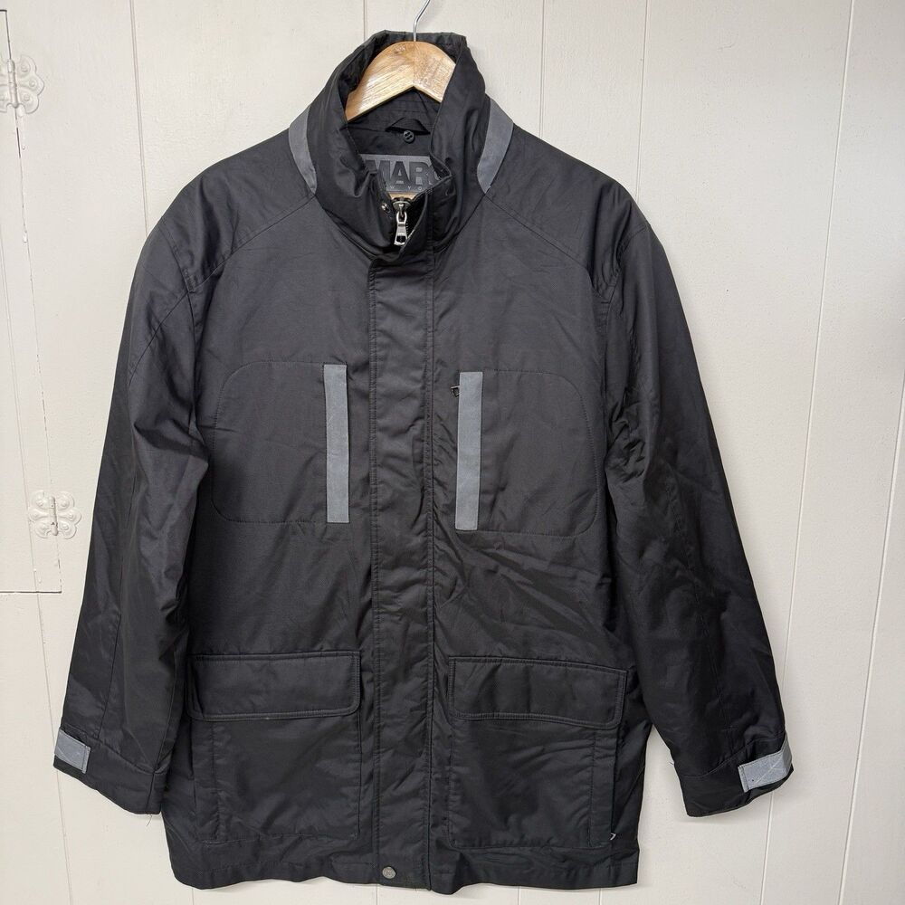 Andrew Marc New York Windbreaker Full Zip Jacket Workwear Reflective Black Men M